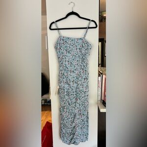 Bardot floral ruched midi dress